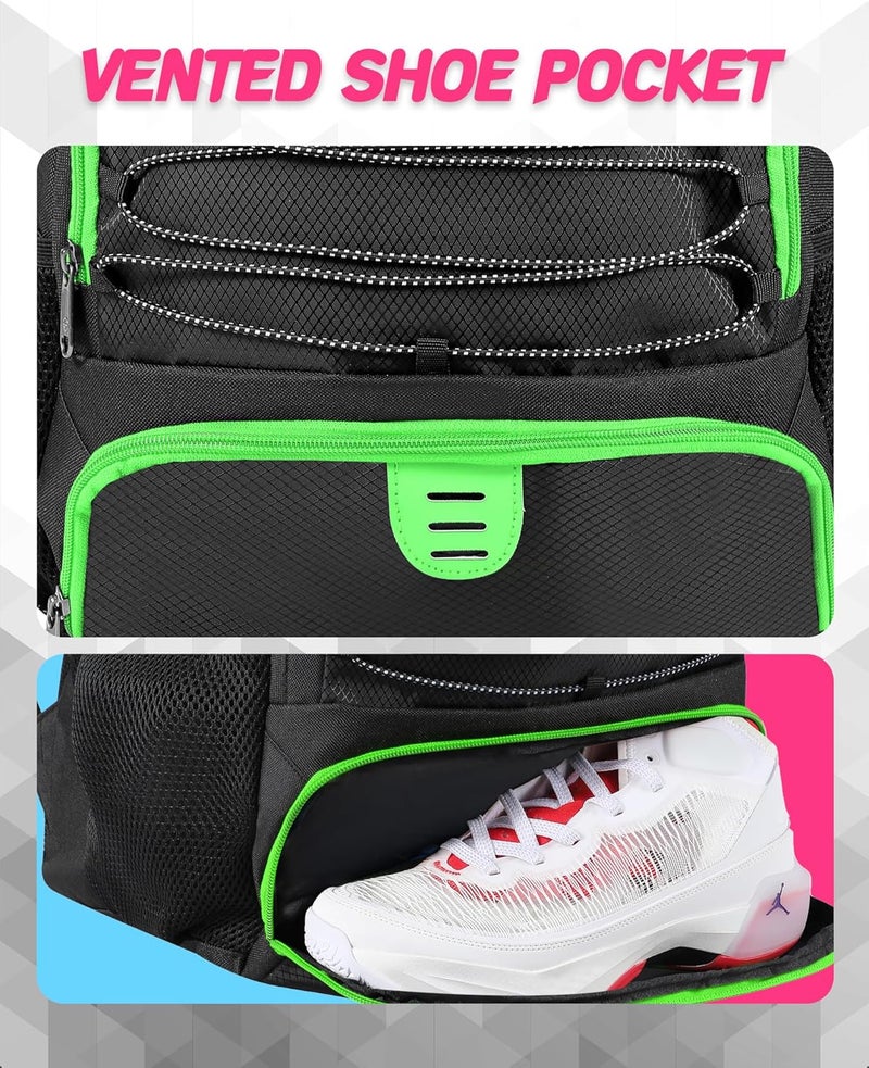 TRAILKICKER Basketball Bag Backpack for Men Women with Ball & Shoes Compartment 30L Capacity Lightweight Breathable Boys Girls Soccer Ball Bag Backpack Fit Volleyball Football Sports Travel School Gym - Image 5